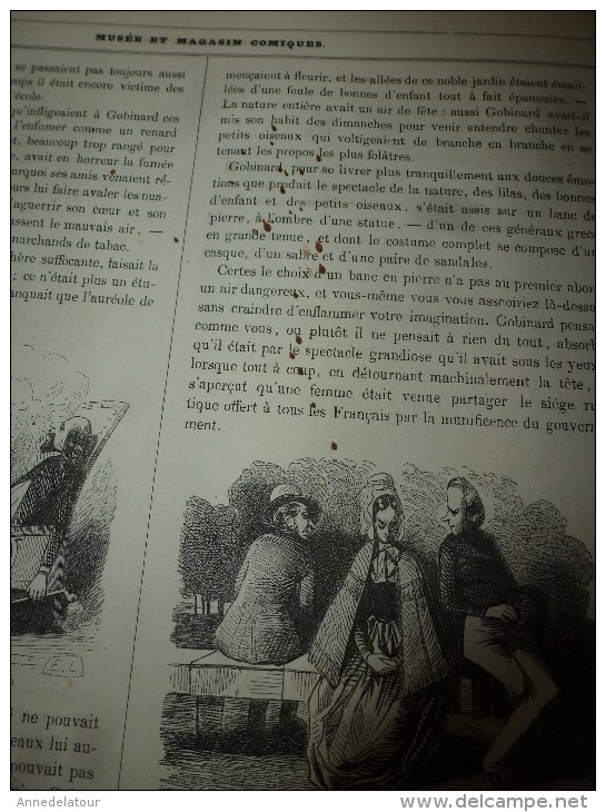 1840  " L'étudiant piocheur et rangé "   Musée PHILIPON  : Musée et Magasin comiques  ,dessins de L. Eustache