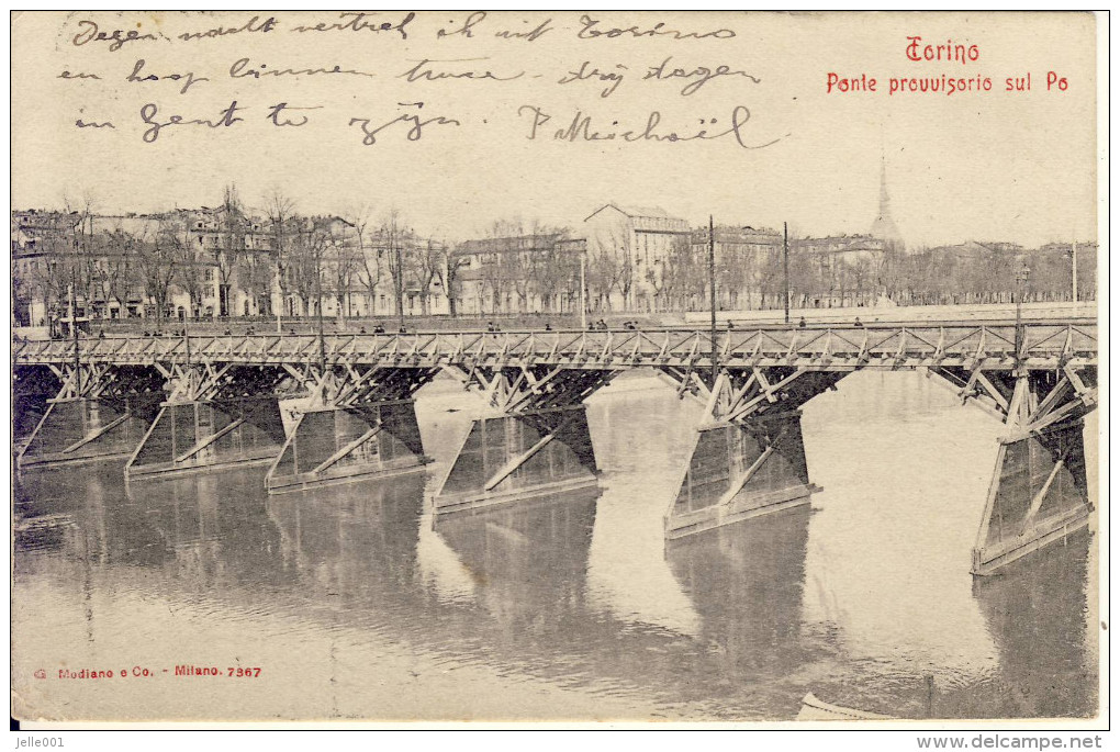 Torino Ponte Provisorio Sul Po 1904 - Bridges