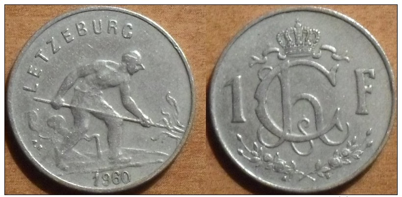 1960 - Luxembourg - 1 FRANC, Charlotte, KM 46.2 - Luxemburg