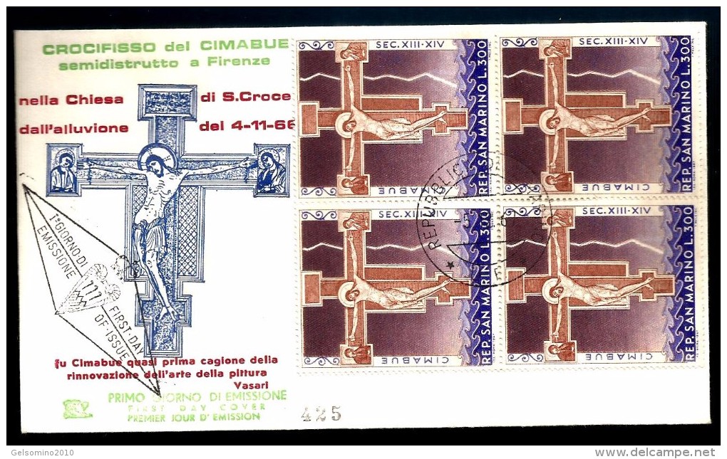 SAN MARINO CIMABUE  FDC In Quartina - Sonstige & Ohne Zuordnung