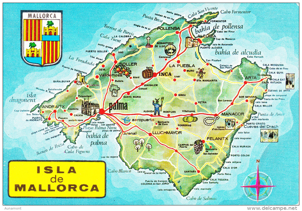 España--Mallorca--1973--Plano De La Isla-----a, Francia - Mapas