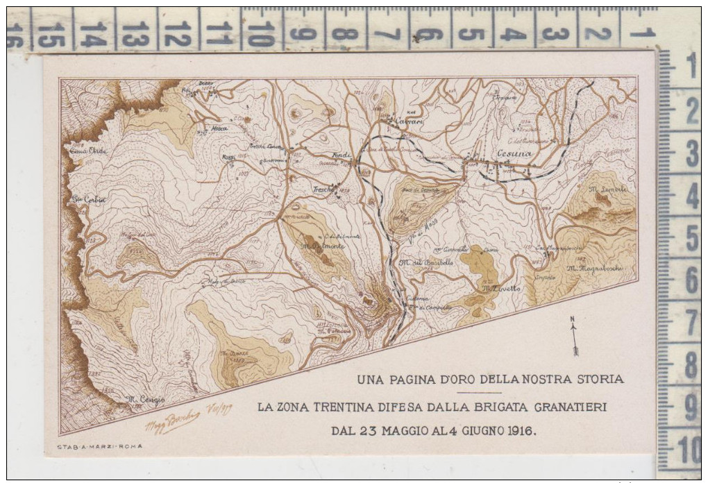 La Zona Trentina Difesa Dalla Brigata Granatieri Dal 23 Maggio Al 5 Giugno 1916 - Guerra 1914-18