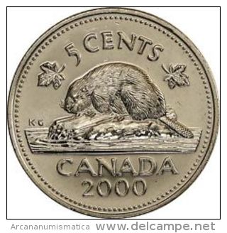 CANADA  5  CENTIMOS  2.000    Cu-Ni  KM#182   SC/UNC   T-DL-11.641 - Canada