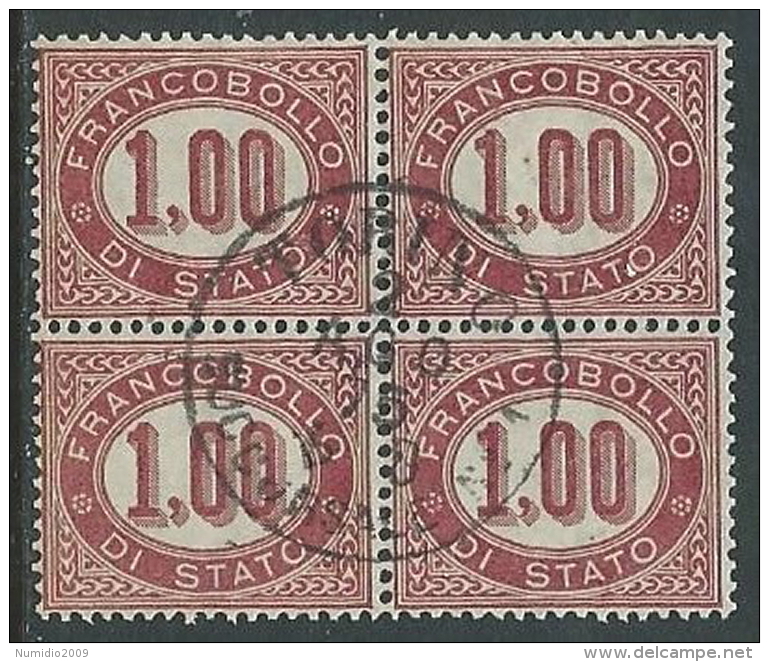 1875 REGNO USATO SERVIZIO DI STATO 1 LIRA QUARTINA - U24-4 - Servizi