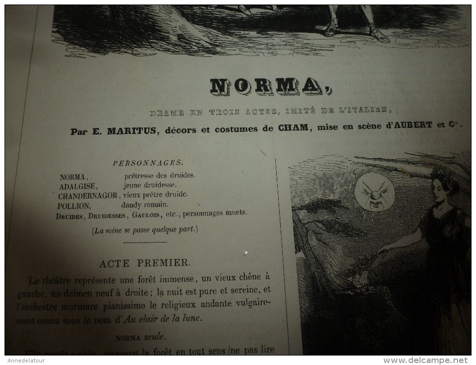 1840  NORMA,drame En 3 Actes,imité Italien; Musée PHILIPON  Par E. Maritus,décors Et Costumes De CHAM,  Scène AUBERT - 1800 - 1849