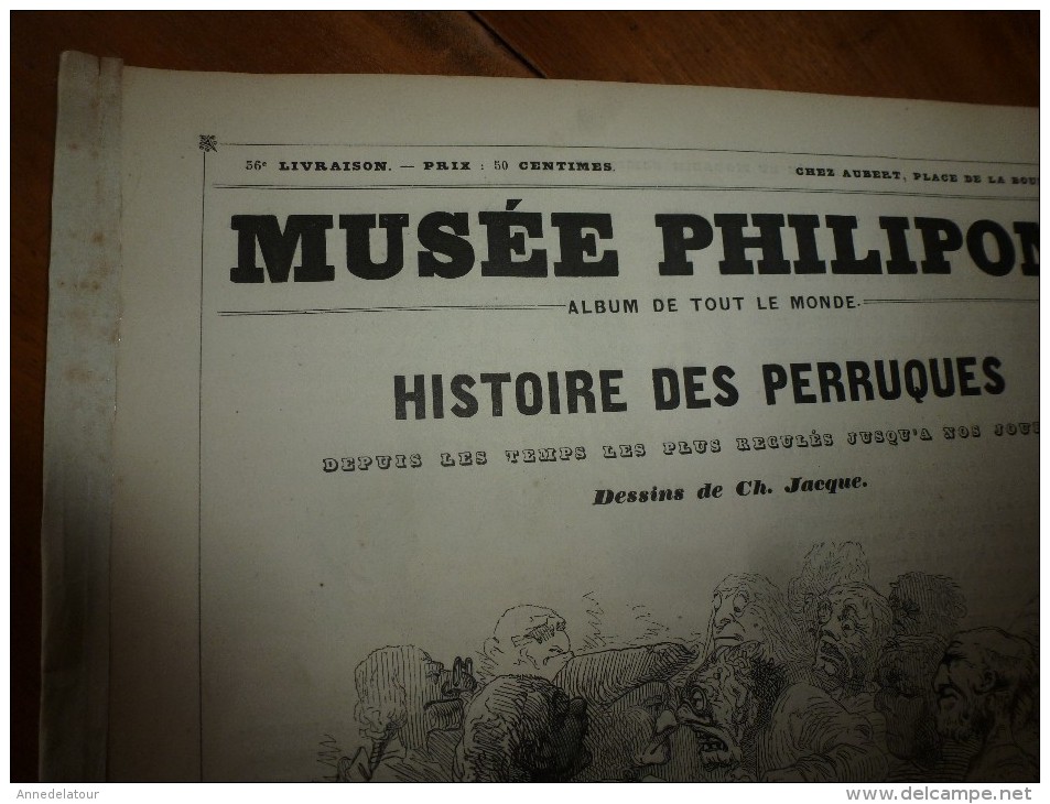 1840  HISTOIRE DES PERRUQUES Depuis Les Temps Les Plus Reculés Jusqu'à Nos Jours; Musée PHILIPON , Dessins  Ch. Jacque - 1800 - 1849