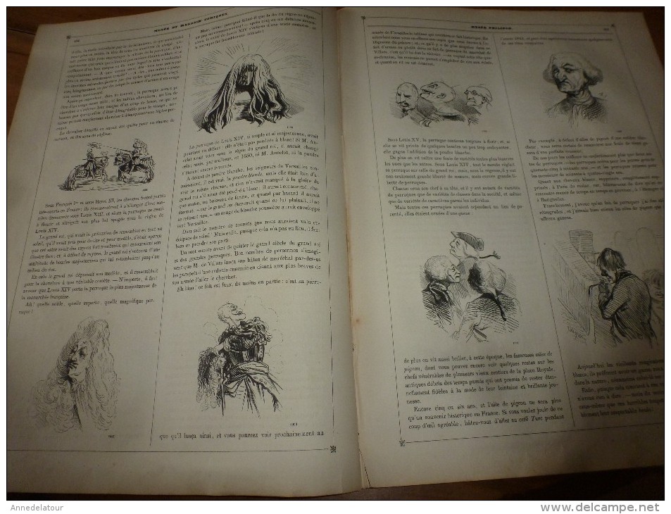 1840  HISTOIRE DES PERRUQUES depuis les temps les plus reculés jusqu'à nos jours; Musée PHILIPON , dessins  Ch. Jacque