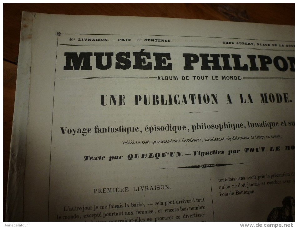 1840  UNE PUBLICATION A LA MODE, Voyage Fantastique,épisodique,philosophique,lunatique Et Sudorifique; Musée PHILIPON , - 1800 - 1849