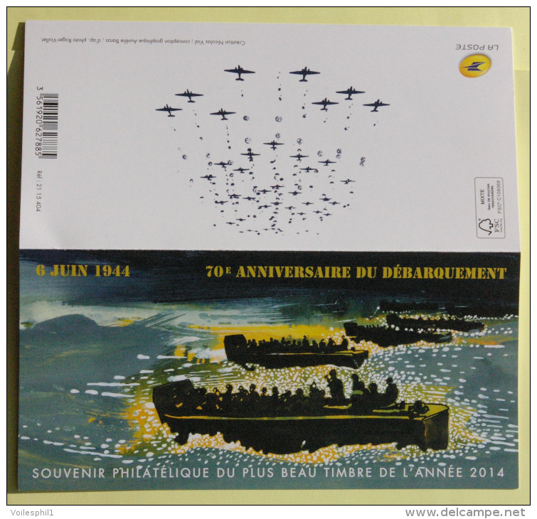 France 2015 "souvenir Du Plus Beau Timbre De L'année 2014 " 6 Juin 1944 - Foglietti Commemorativi