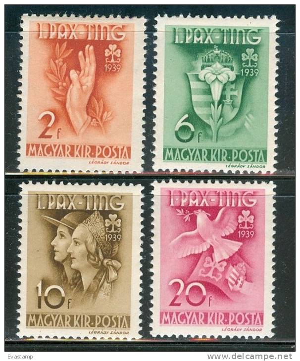 HUNGARY - 1939. Pax Ting - Girl Scout Jamboree At Gödöll&#337;   MNH!! Mi 612-615. - Unused Stamps