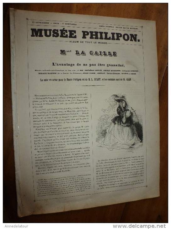 1840 Mlle LA CAILLE ,L'avantage De Ne Pas être Gannalisé, Histoire Méli-méla-mélodramatique.;Musée PHILIPON, Cost. CHAM - 1800 - 1849