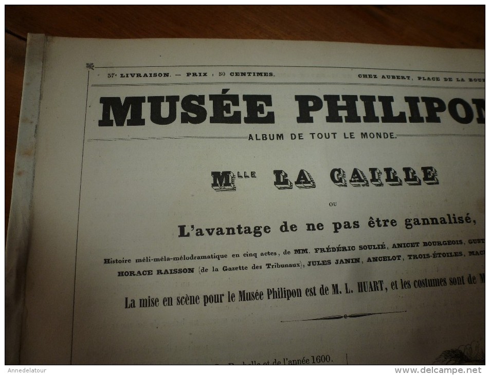 1840 Mlle LA CAILLE ,L'avantage De Ne Pas être Gannalisé, Histoire Méli-méla-mélodramatique.;Musée PHILIPON, Cost. CHAM - 1800 - 1849