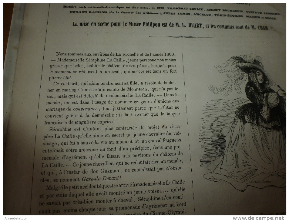 1840 Mlle LA CAILLE ,L'avantage De Ne Pas être Gannalisé, Histoire Méli-méla-mélodramatique.;Musée PHILIPON, Cost. CHAM - 1800 - 1849