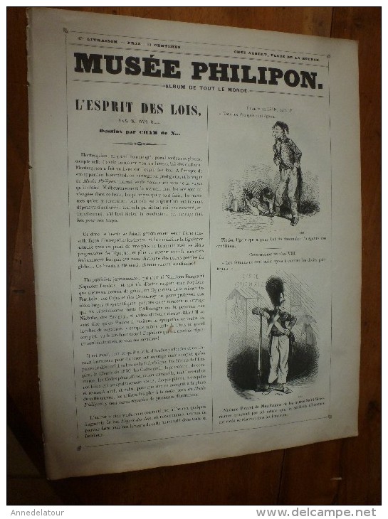 1840 L'ESPRIT DES LOIS , Modes Ridicules (anglomanie Enfantine) Etc,   .;Musée PHILIPON, Dessins Par CHAM De N. - 1800 - 1849