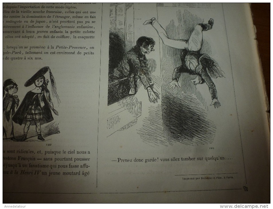 1840 L'ESPRIT DES LOIS , Modes ridicules (anglomanie enfantine) etc,   .;Musée PHILIPON, dessins par CHAM de N.