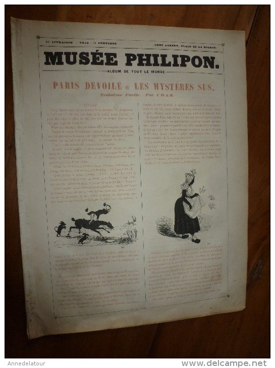 1840 PARIS Dévoilé (5 Livraisons): LES MYSTERES SUS Par CHAM  .;Musée PHILIPON, Nombreux Dessins  Etc - 1800 - 1849