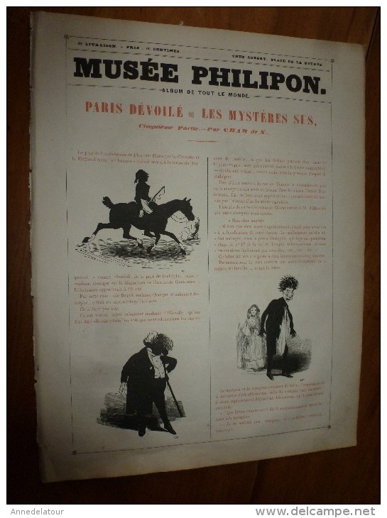 1840 PARIS Dévoilé (5 Livraisons): LES MYSTERES SUS Par CHAM  .;Musée PHILIPON, Nombreux Dessins  Etc - 1800 - 1849