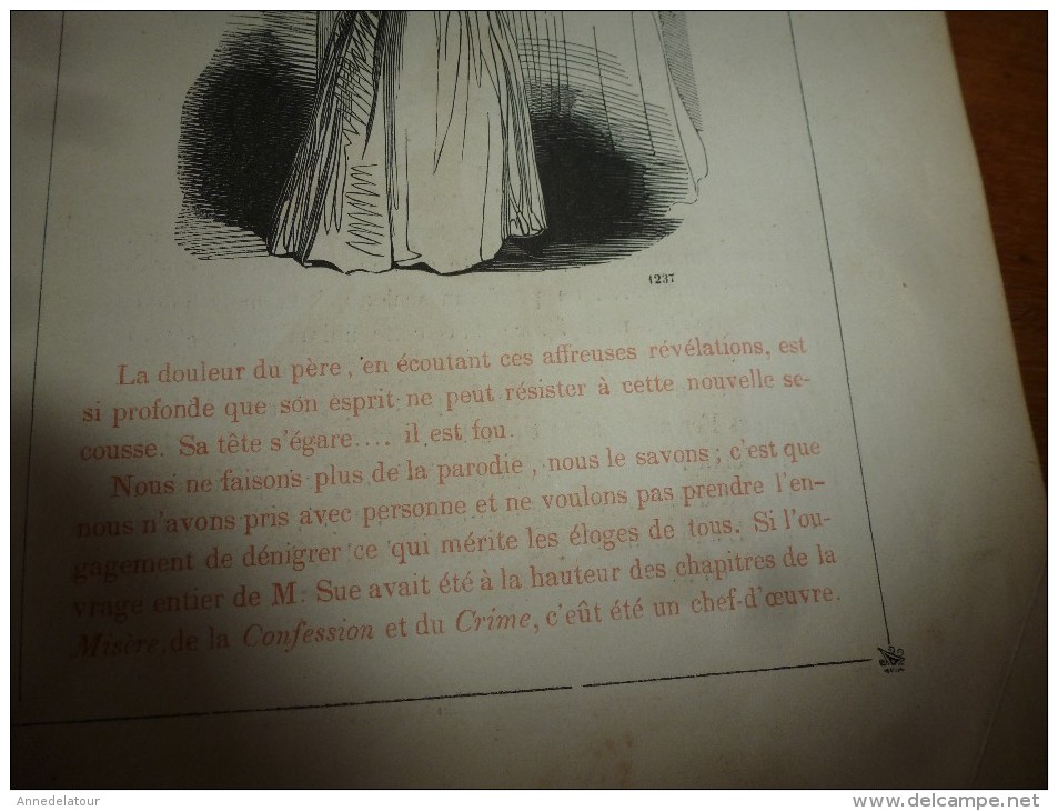 1840 PARIS Dévoilé (5 livraisons): LES MYSTERES SUS par CHAM  .;Musée PHILIPON, nombreux dessins  etc