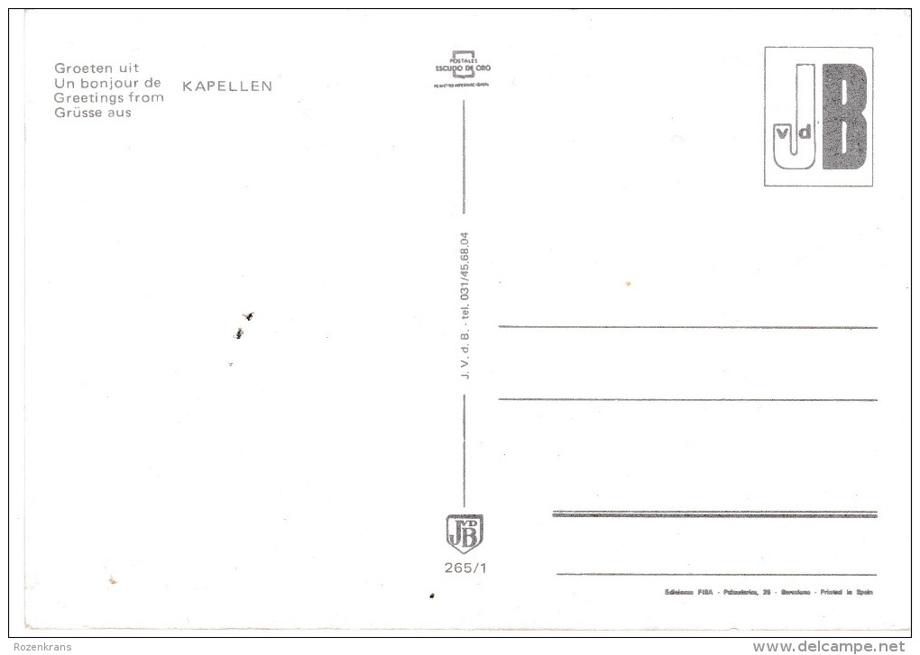 Grote Kaart Kapellen Groeten Uit Un Bonjour De Greetings From Grusse Aus - Kapellen