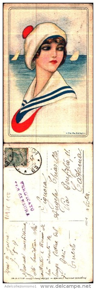 1292c)cartolina-illustrata Da Nanni-donna Vestita Alla Marinara-francese-viaggiataposta Militare 63 - Nanni