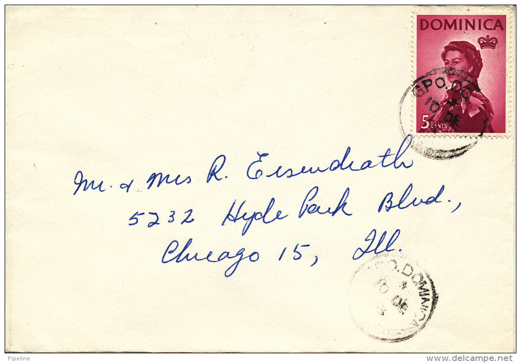 Dominica Cover Sent To USA 10-12-1963 Single Franked - Dominique (...-1978)