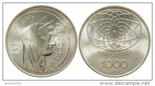 REPUBBLICA ITALIANA - 1970 - 1000 Lire - Argento - Roma Capitale - Concordia - FDC - 1 000 Liras