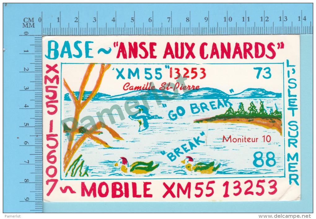 QSL  - L'Ilet Sur Mer Quebec Canada - Base Anse Aux Canards-  2 Scans - CB-Funk