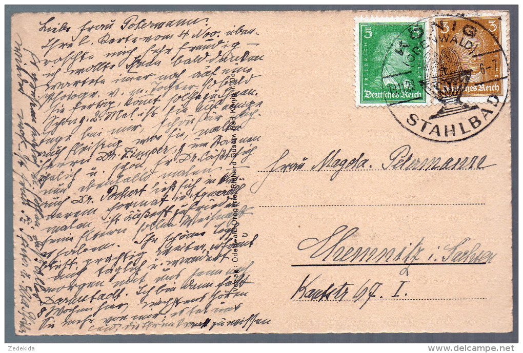 1592 - Ohne Porto - Alte Ansichtskarte Bad König Am Großen Brunnen Gel. 1923 Busch Sonderstempel - Bad Koenig