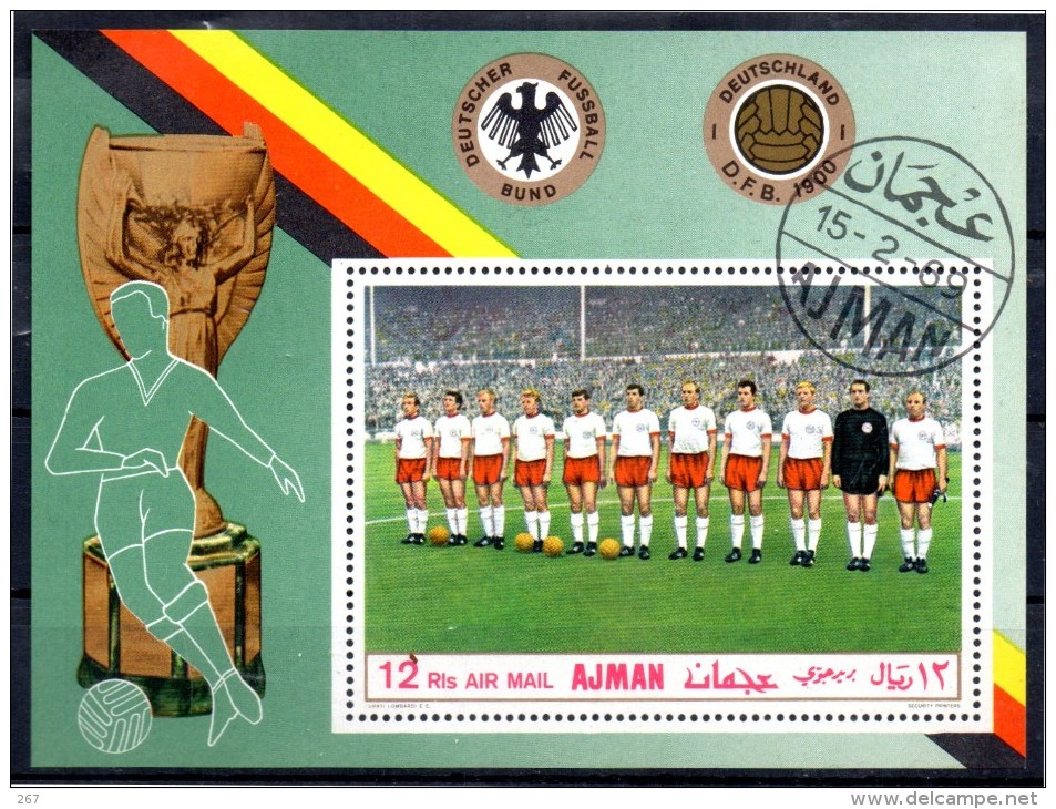 AJMAN   BF   Oblitéré    JO 1972   Football  Soccer  Fussball Coupe - Usati