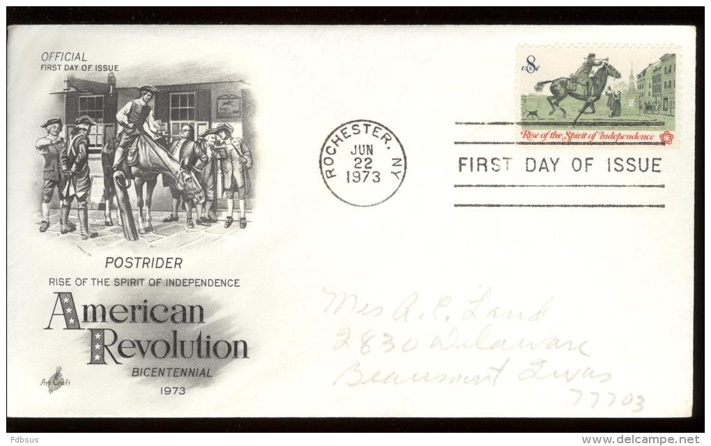 FDC 1973 - Scott 1478 - Cancelled ROCHESTER - POST RIDER - 1971-1980