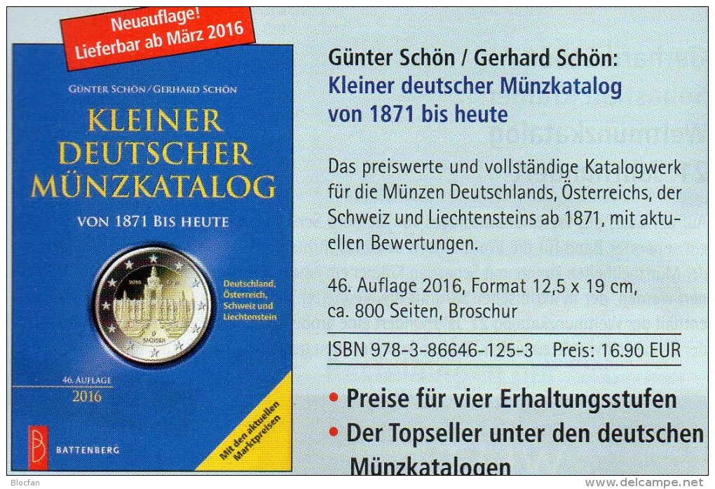 Deutschland Kleiner Münz Katalog 2016 Neu 17€ Numisbriefe+Numisblatt Schön Münzkatalog Of Austria Helvetia Liechtenstein - Libros & Software