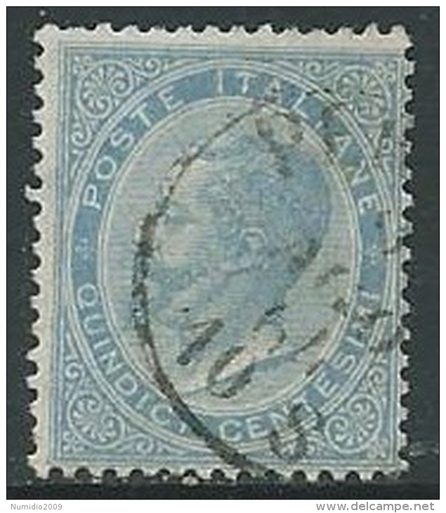 1863-65 REGNO USATO EFFIGIE 15 CENT - U25.9 - Usati