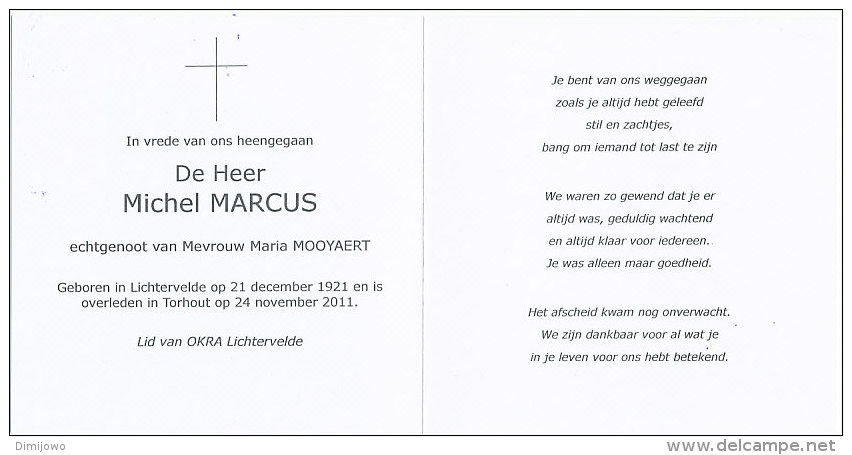 MICHEL MARCUS °Lichtervelde 1921 +Torhout 2011 Echtg. MARIA MOOYAERT - Religione & Esoterismo