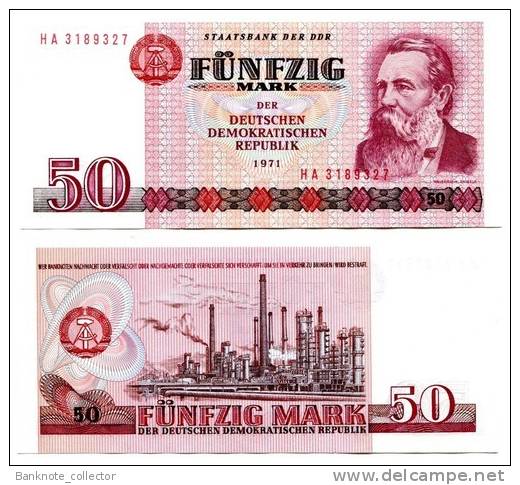 DDR Banknote - 50 Mark Der DDR, Ro. 360 C ( Präfix - FG ) 1971, UNC ! - 50 Mark