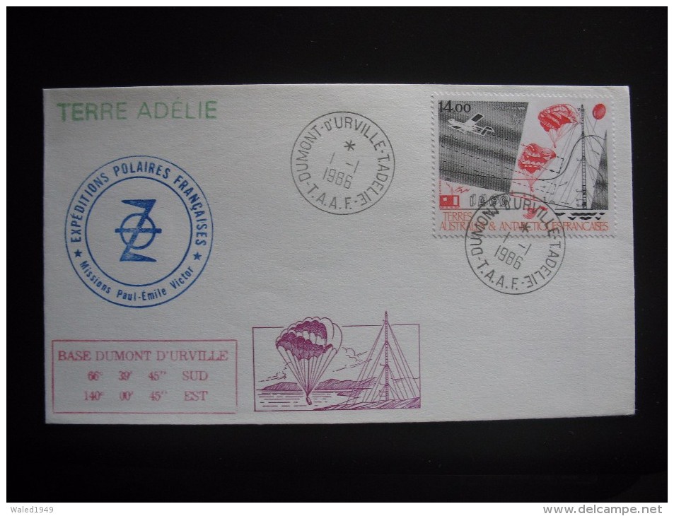TAAF. 1986. I.A.G.O. FDC/ETB With Additional Cancellation, Expeditions Polaires,  Terre Adelie , See Scan (G1896 - FDC