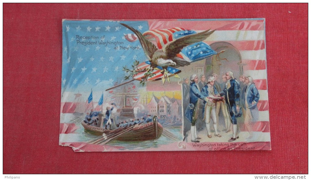 > Patrioti Embossed George Washington Tuck Series Corner Chip Left Bottom=====ref 50 - Patriotiques