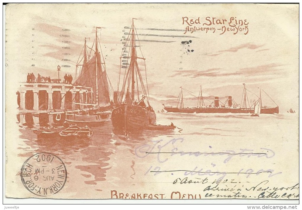 Red Star Line Antwerpen New York  Breakfast Menu   (3121) - Antwerpen