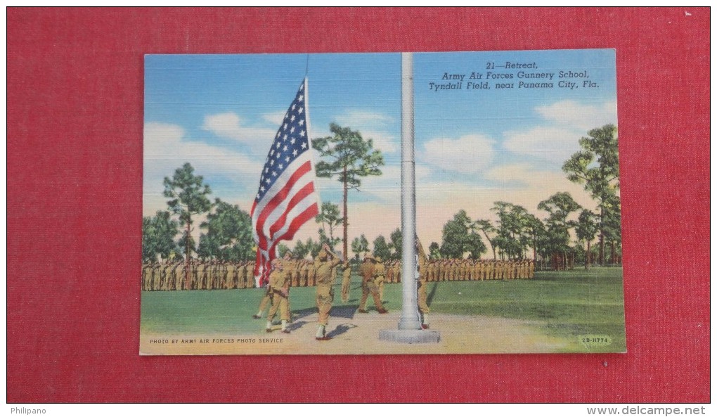 United States Flag =Retreat Army Air Forces Gunnery School  Near Panama City Fl=========  =======ref 50 - Panama City
