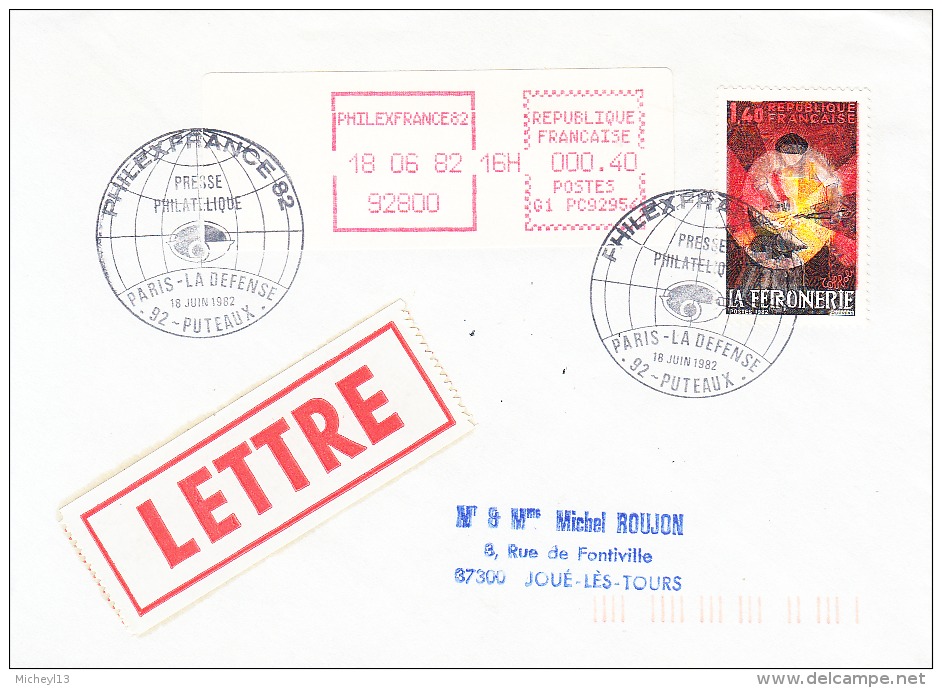 PHILEXFRANCE 82-18/06/1982-avec Cachet ''Presse Philatélique'' 92 Puteaux - 1981-84 Types « LS » & « LSA » (prototypes)