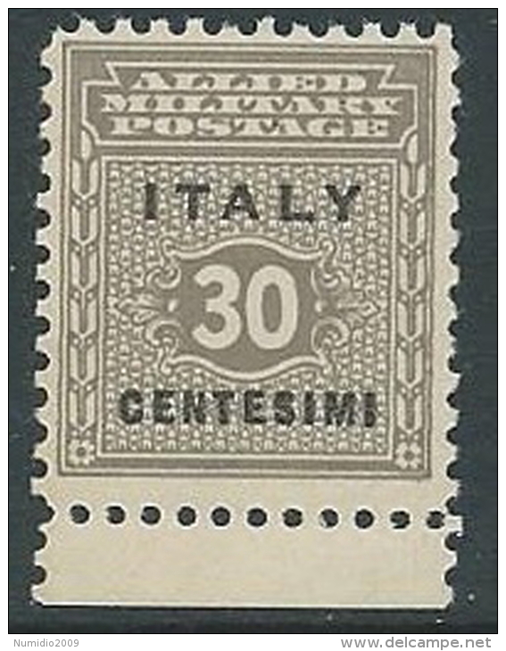 1943 OCCUPAZIONE ANGLO AMERICANA SICILIA 30 CENT MNH ** - W8 - Anglo-american Occ.: Sicily