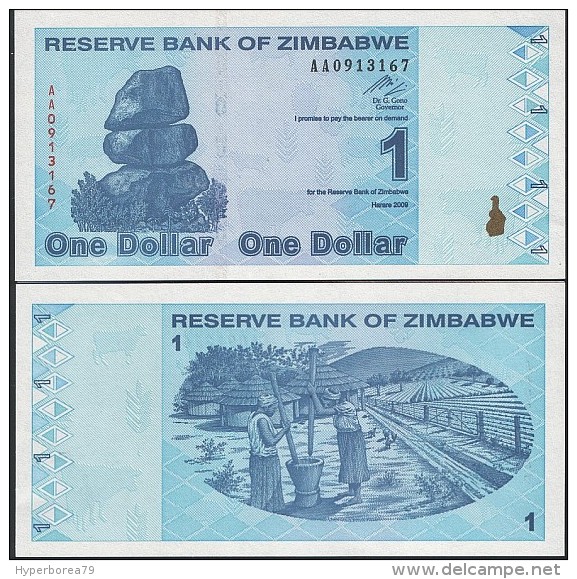 Zimbabwe P 92 - 1 Dollar 2009 - UNC - Zimbabwe