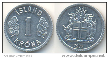 Islandia 1 Corona 1.977 Aluminio KM#23 SC/UNC     DL-11.649 - IJsland