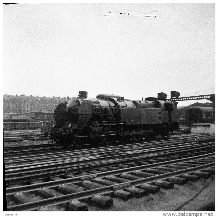 Negativ SNCF Dampflok 141-TC-5 Paris 1955 - Spoorweg