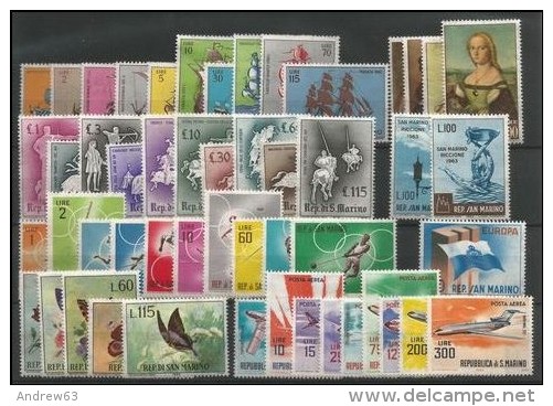 SAN MARINO - 1963 - Complete Year - ANNATA COMPLETA + PA - NUOVI - MNH - Volledig Jaar