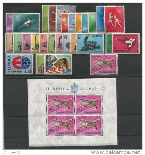 SAN MARINO - 1964 - Complete Year - ANNATA COMPLETA + PA + BF - NUOVI - MNH - Annate Complete