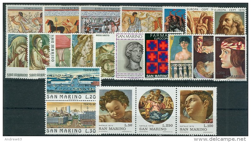 SAN MARINO - 1975 - Complete Year - ANNATA COMPLETA - NUOVI - MNH - Volledig Jaar