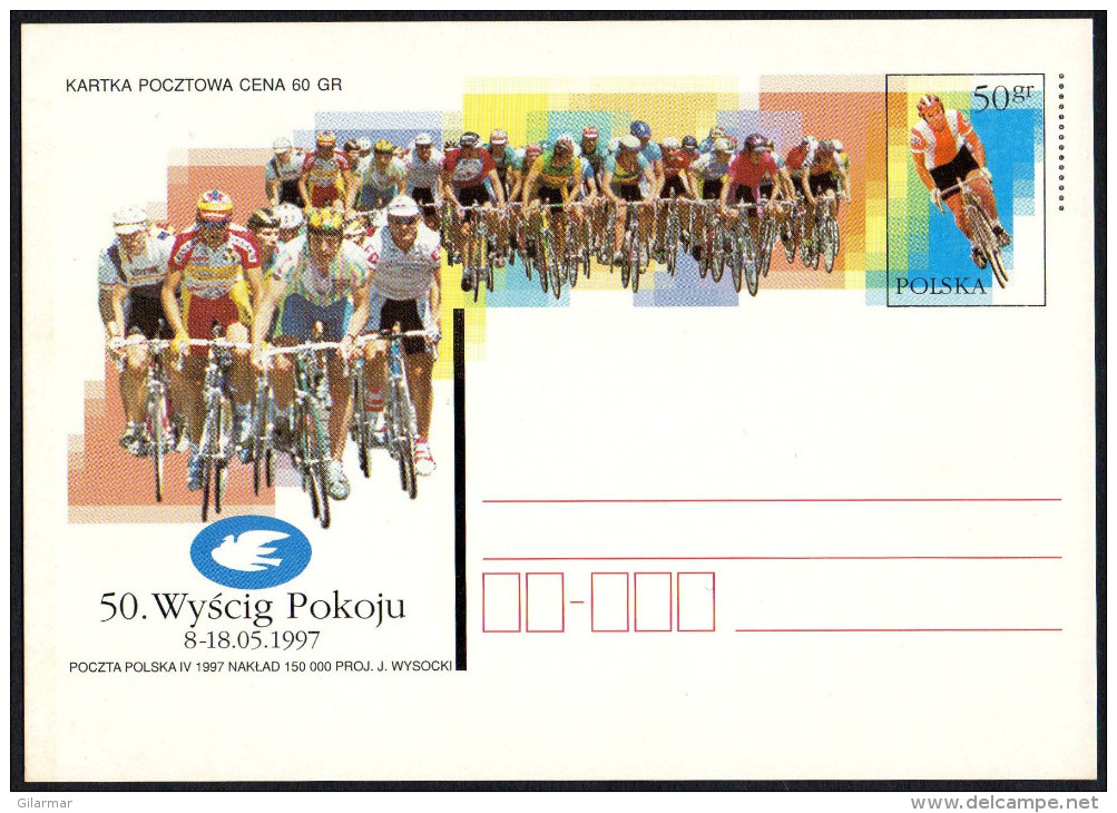 POLAND 1997 - 50th PEACE RACE - POSTAL STATIONERY CARD - MINT - Ciclismo