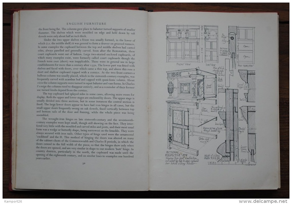 1953 ENGLISH FURNITURE John C.Rogers DE VIEUX MEUBLES Walnut MAHOGANY - 1900-1949