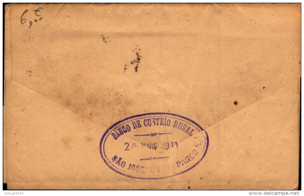 Entier Postal, Bresil, Senitaria De L Agreculture Sao Paulo, Cachet Banco De Custeio Rural Sao Jose, 1911    (bon Etat) - Ganzsachen