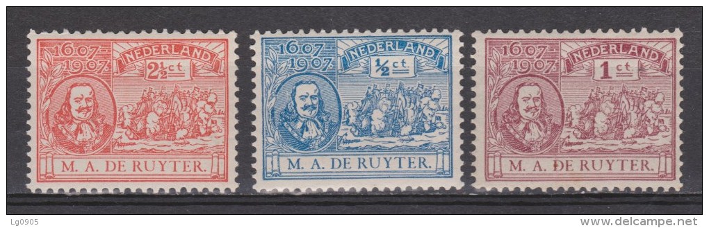 NVPH Nederland Netherlands Pays Bas Niederlande Holanda 87 - 89 MNH PF ; Michiel De Ruyter 1907 - Neufs